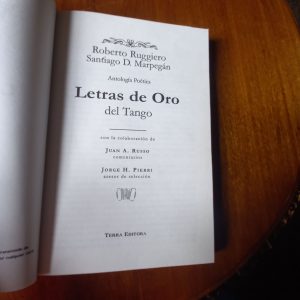 LETRAS DE ORO DEL TANGO de Roberto Ruggiero y Santiago D. Marpegán